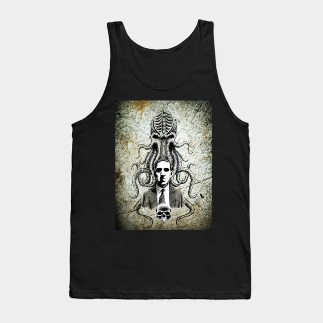 HP Lovecraft Grunge Style 1 Tank Top by Groom Lake Studios